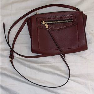 Sole Society Burgundy Faux Leather Crossbody Purse
